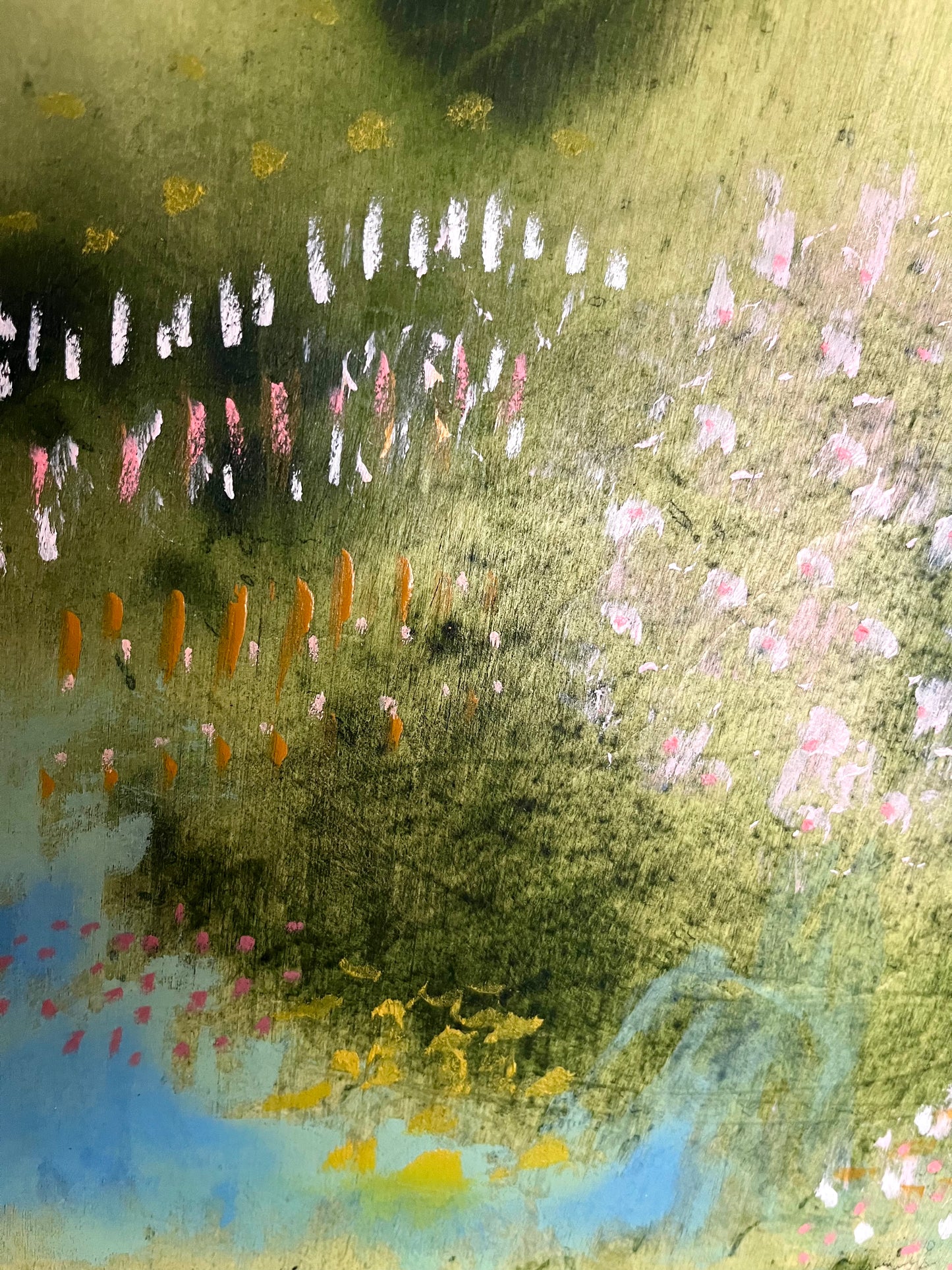 Mornings by the Pond - Original Painting on Wood - 12 x 12 inches