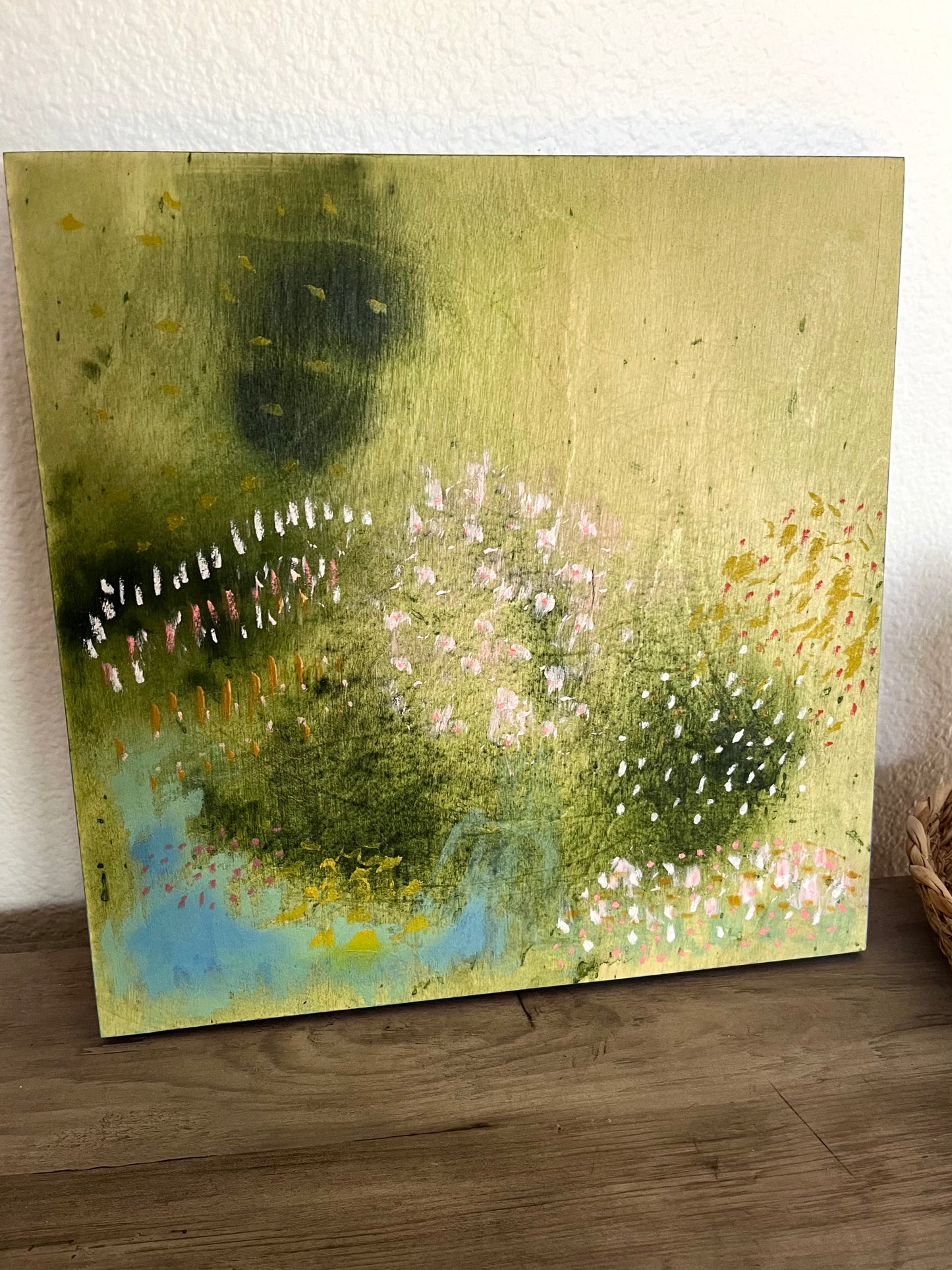 Mornings by the Pond - Original Painting on Wood - 12 x 12 inches