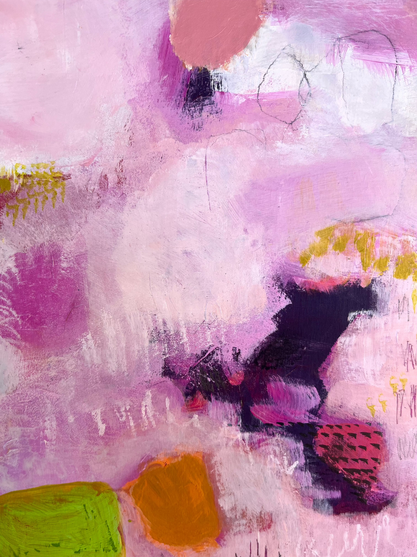 Strawberry Fields - Original Painting on Wood - 8 x 10 inches - Spring Moments Mini Series