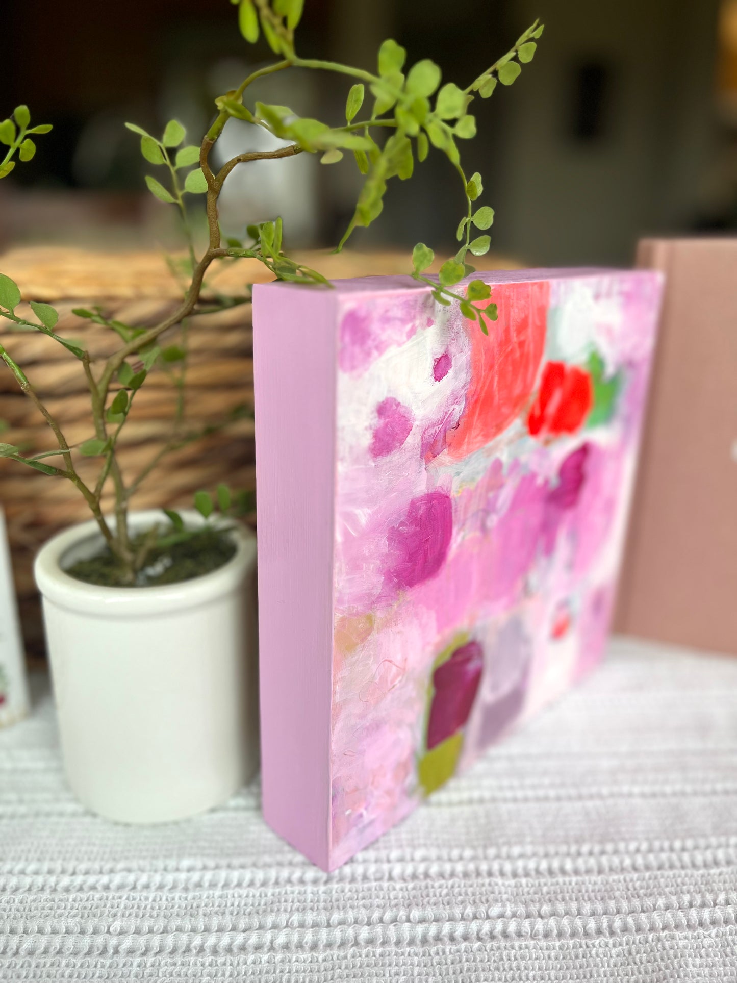 Cherry Blossoms - Original Painting on Wood - 8 x 8 inches - Spring Moments Mini Series