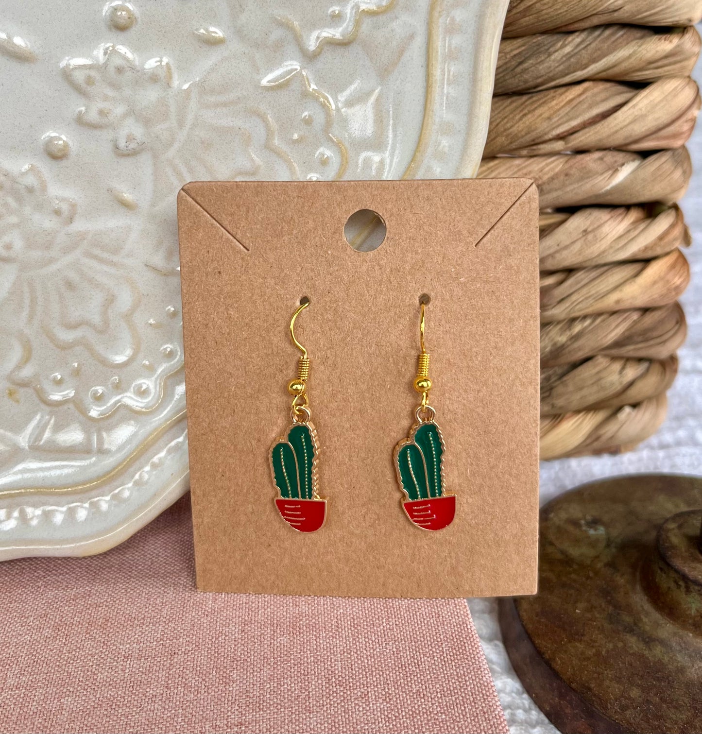 Cactus Charm Earrings - Choose One Style