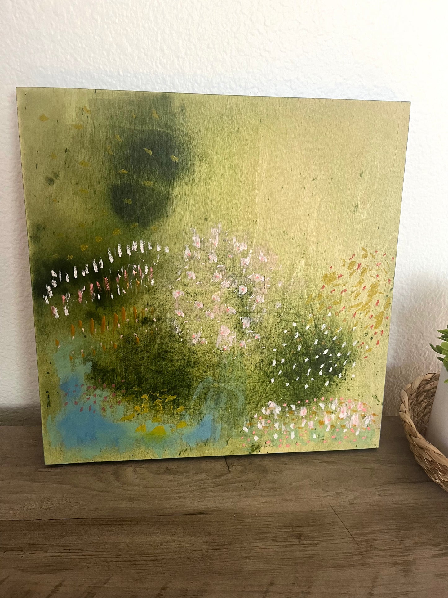 Mornings by the Pond - Original Painting on Wood - 12 x 12 inches