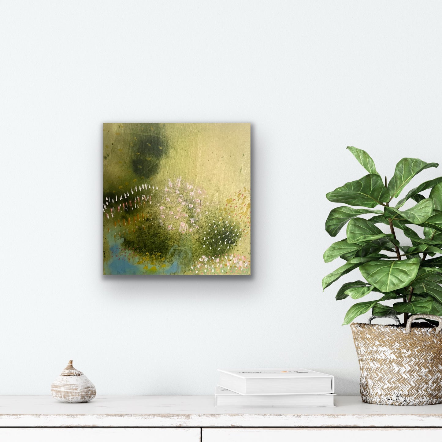Mornings by the Pond - Original Painting on Wood - 12 x 12 inches