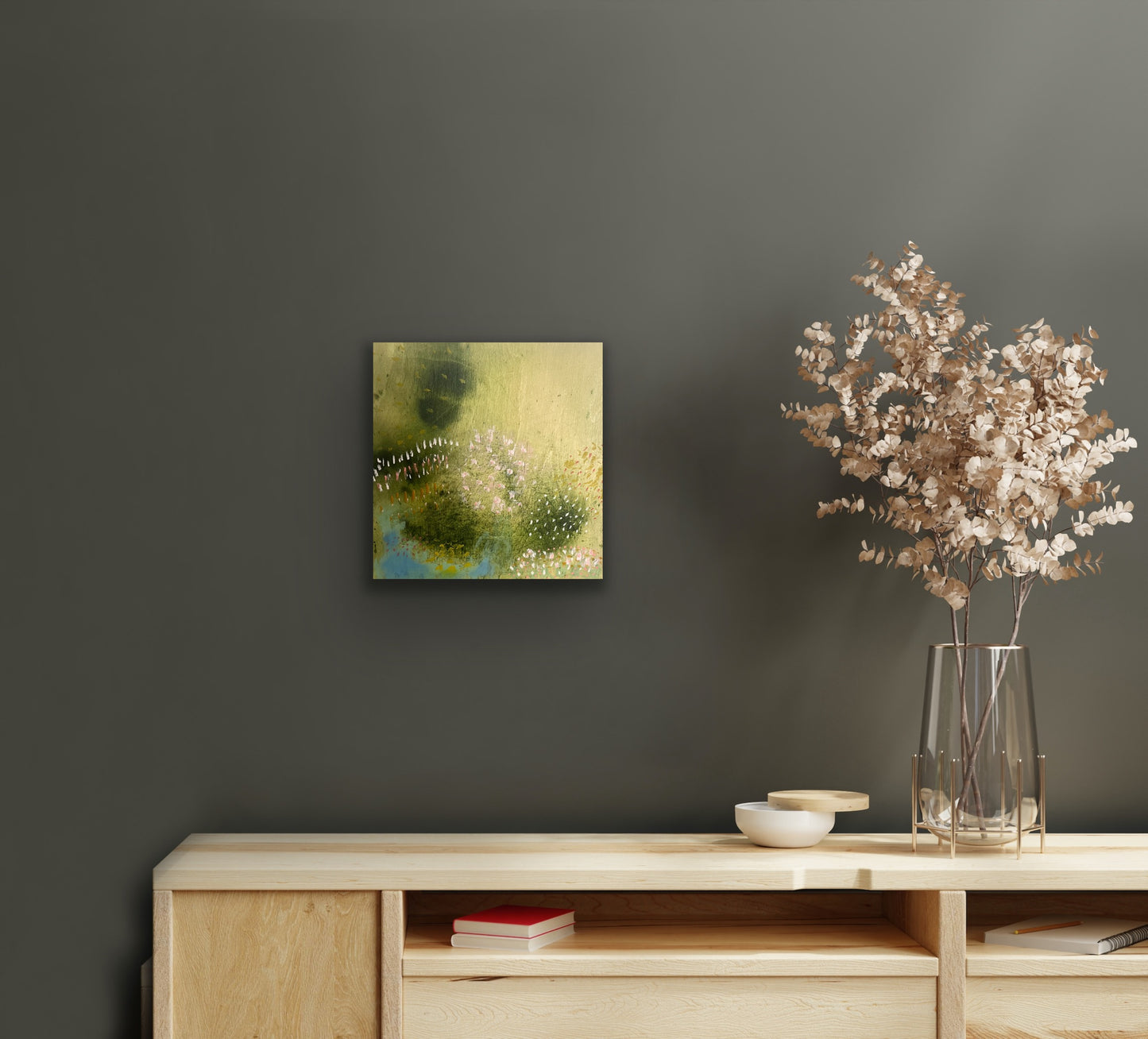 Mornings by the Pond - Original Painting on Wood - 12 x 12 inches