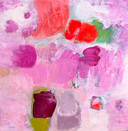 Cherry Blossoms - Original Painting on Wood - 8 x 8 inches - Spring Moments Mini Series